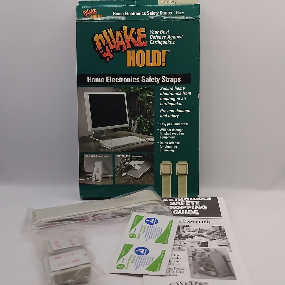 Quake Hold Home Electronics Strap Kit 4172 Grey Made In USA COMPLETE